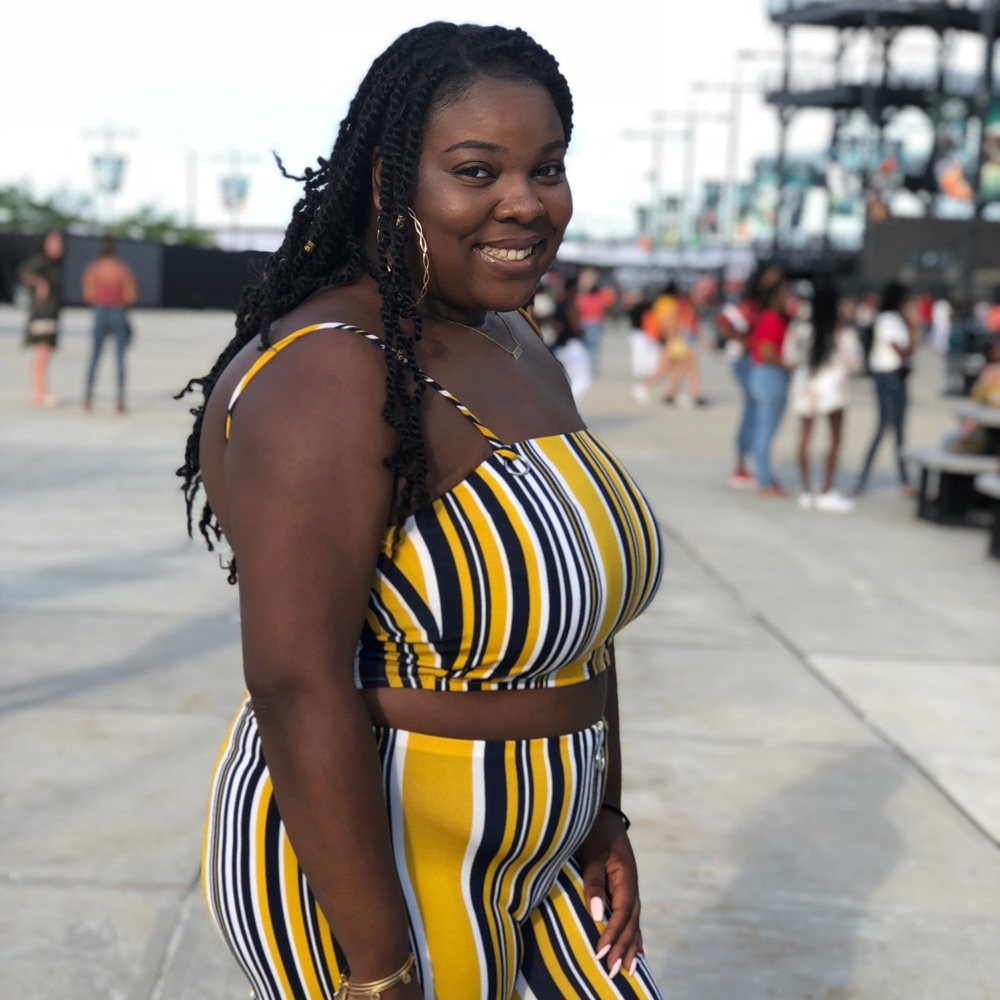 Plus Size Striped Crop Cami & Pant Set